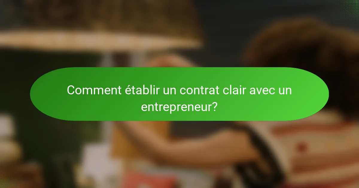 Comment établir un contrat clair avec un entrepreneur?