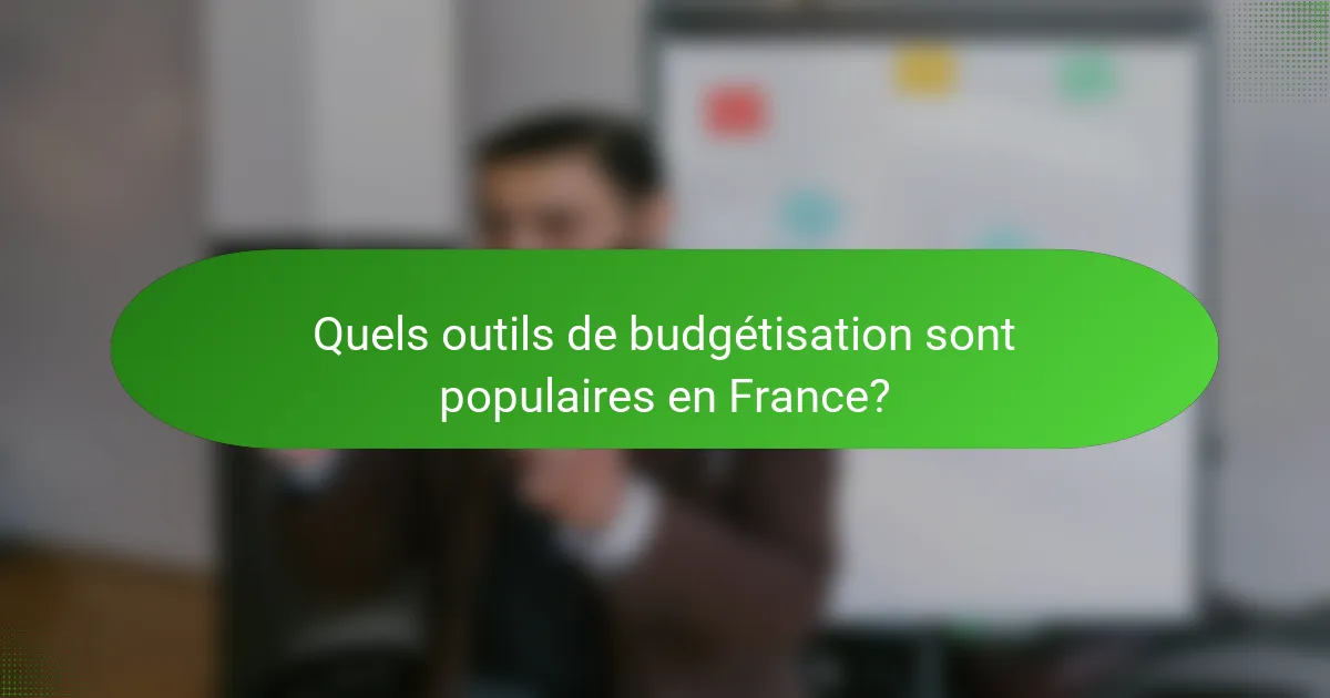 Quels outils de budgétisation sont populaires en France?